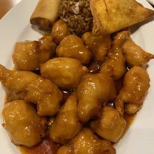 Orange chicken lunch special