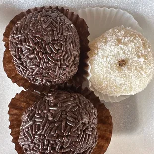 Brigadeiro and coconut truffles