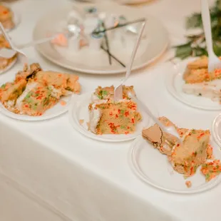 a variety of appetizers on plates