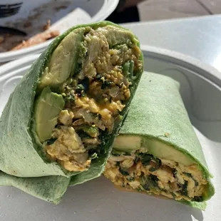 avocado breakfast egg wrap