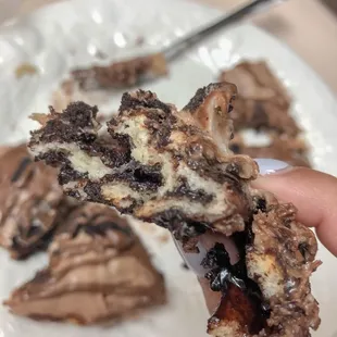 The inside of the Oreo cinnamon bun