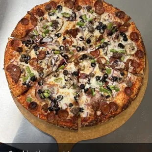 This is their photo advertised for the combination pizza for reference only. Photo is theirs on Yelp.