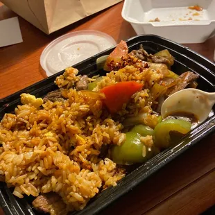 Cumin lamb and fry rice