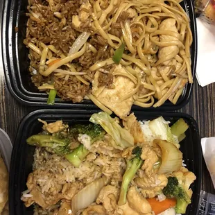 a variety of asian food