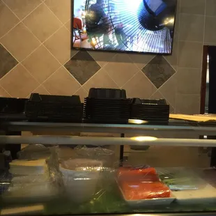 interior, sushi and sashimi