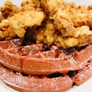 Red Valet Waffle with Chicken