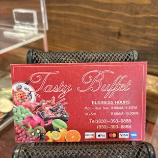 a business card on a chair