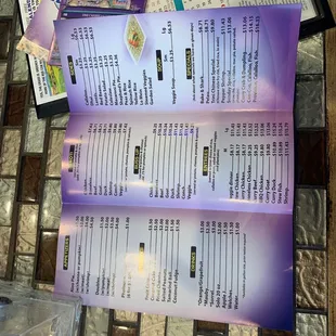 a menu for a restaurant