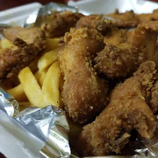 fried chicken and french fries