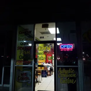 the entrance to the restaurant