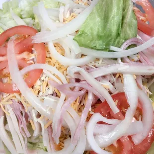 Like some salad, try our chef salad with turkey n ham