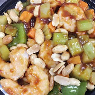 Kung Pao shrimp with peanuts