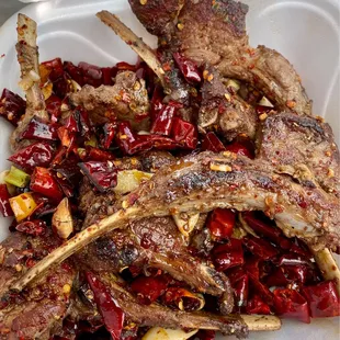 Lamb Chops with Hot and Numbing Peppers