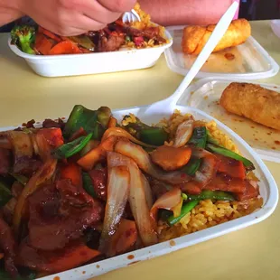 Mongolian Beef combo w/eggroll