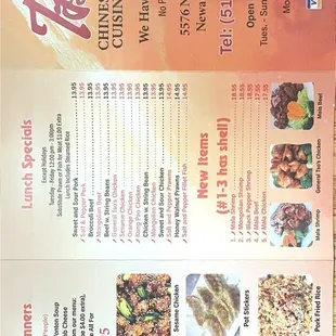 Our new menu!