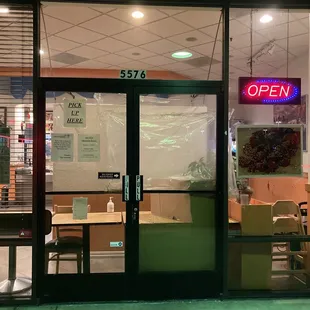 Front door. Pick up your order here.