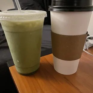 Iced Macha latte and caramel macchiato
