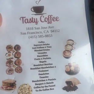 menu, bagels