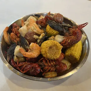 a bowl of seafood
