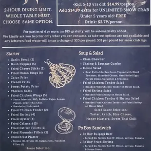 AYCE Menu (front)