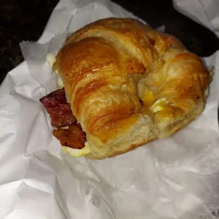 Bacon egg and cheese croissant