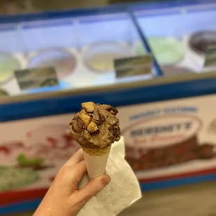My Kids Scoop with 1 free topping! I got chocolate moose tracks with peanut butter cup topper in a cone. Less than $3.50!!!!