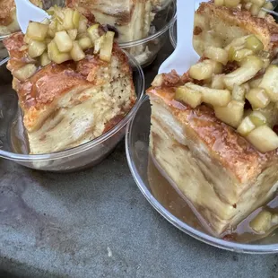Bread Pudding with apple compote.