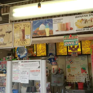 Classic crowded soft serve counter