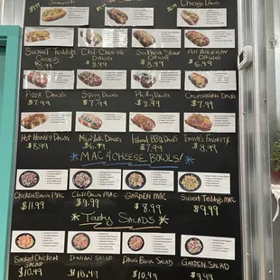 Menu full of crazy goodness