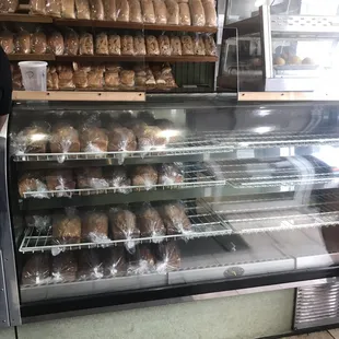 a display of baked goods