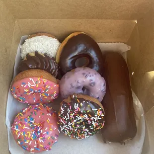 Variety of donuts