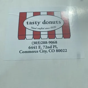 Tasty donut box