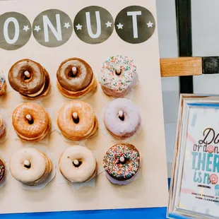 Our donuts for our donut wall were supplied by tasty donuts