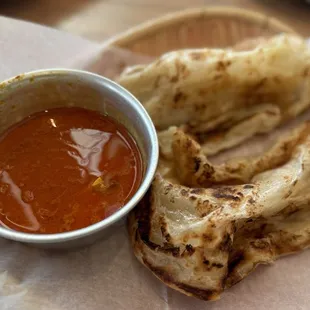 Roti Canai w/Curry Sauce