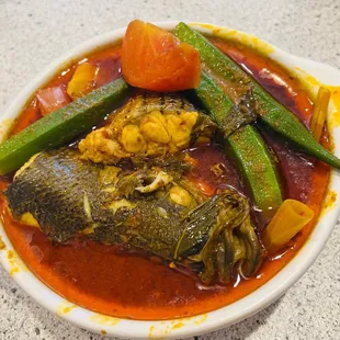 Malaysian asam fish head
