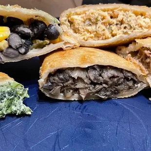 Spinach Empanada Black Bean Empanada Mushroom Empanada Chicken Empanada Beef Empanada