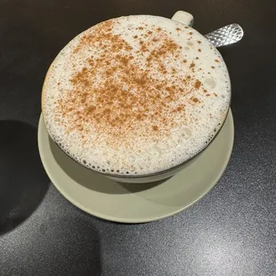 Vanilla Cappuccino with Cinnamon Powder