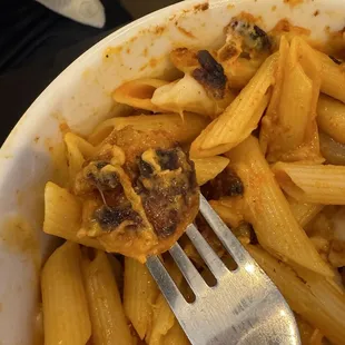 Pasta bowl with fresh shrimp.