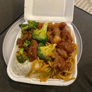 a take out box of food