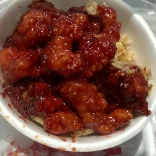 Orange chicken and fried rice