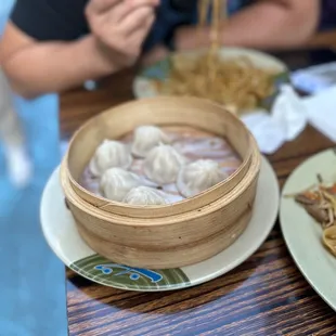 a plate of dumplings