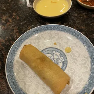 Spring roll and crazy spicy mustard