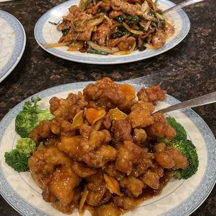 Orange chicken and Mongolian beef