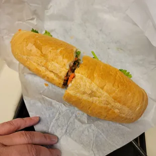 Over 9 inches Bahn Mi! Roll is so fresh!