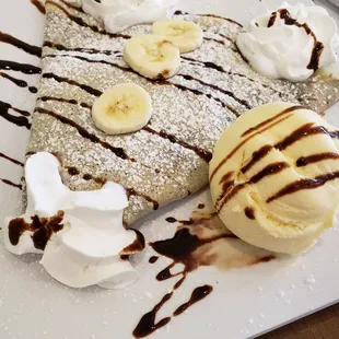 Chocolate banana crepe