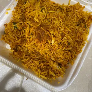 So called chicken biryani.