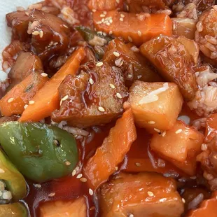 Vegan Sweet &amp; Sour Chicken, mad with &quot;Mock Chicken&quot;