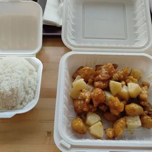 Honey Chicken with steamed rice