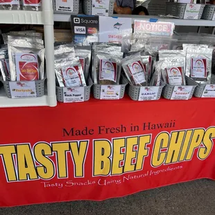 a display of tasty beef chips