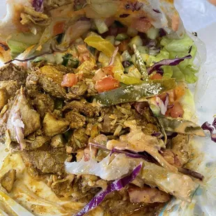 Chicken pita $10 (all veggies under chicken)